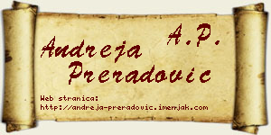 Andreja Preradović vizit kartica